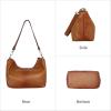 image:imageIswee Soft Leather Handbags for Women Purses Brown Shoulder Bags Cross Body Bag Satchel Tote Travel Bag Hobo Sorrel