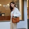 image:imageIswee Soft Leather Handbags for Women Purses Brown Shoulder Bags Cross Body Bag Satchel Tote Travel Bag Hobo Sorrel