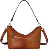 image:imageIswee Soft Leather Handbags for Women Purses Brown Shoulder Bags Cross Body Bag Satchel Tote Travel Bag Hobo Sorrel