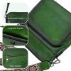 image:imageIswee Leather Crossbody Bags for Women Multi Pockets Medium Shoulder Bag Lightweight Functional Travel PurseGreen