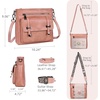 image:imageIswee Soft Leather Crossbody Bags for Women Shoulder Handbags Multi Pocket Travel Purse with Adjustable Strap Medium SizePink