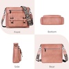 image:imageIswee Soft Leather Crossbody Bags for Women Shoulder Handbags Multi Pocket Travel Purse with Adjustable Strap Medium SizePink