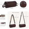 image:imageIswee Soft Leather Crossbody Purse for Women Barrel Bag Shoulder Handbags Medium Size Satchel Purse with Two Adjustable StrapCoffee