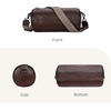 image:imageIswee Soft Leather Crossbody Purse for Women Barrel Bag Shoulder Handbags Medium Size Satchel Purse with Two Adjustable StrapCoffee