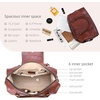 image:imageIswee Genuine Leather Satchel Handbag for Women Purse Shoulder Tote Bag  Brown Purse Soft Leather Shoulder Bag Top Handle Crossbody Handbags Large Capacity Vintage Work Travel Hobo BagsGreen