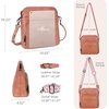 image:imageIswee Leather Crossbody Bag Women Purse and Handbag with Built in Wallet  Multiple RFID Card Slot2 Adjustable Shoulder StrapsMedium SizeGenuine LeatherPerfect for Daily Use and Weekend TravelPink