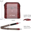 image:imageIswee Leather Crossbody Bag Women Purse and Handbag with Built in Wallet  Multiple RFID Card Slot2 Adjustable Shoulder StrapsMedium SizeGenuine LeatherPerfect for Daily Use and Weekend TravelWine