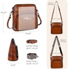 image:imageIswee Leather Crossbody Bag Women Purse and Handbag with Built in Wallet  Multiple RFID Card Slot2 Adjustable Shoulder StrapsMedium SizeGenuine LeatherPerfect for Daily Use and Weekend TravelLight Brown