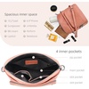 image:imageIswee Leather Crossbody Bag Women Purse and Handbag with Built in Wallet  Multiple RFID Card Slot2 Adjustable Shoulder StrapsMedium SizeGenuine LeatherPerfect for Daily Use and Weekend TravelPink