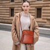 image:imageIswee Leather Crossbody Bag Women Purse and Handbag with Built in Wallet  Multiple RFID Card Slot2 Adjustable Shoulder StrapsMedium SizeGenuine LeatherPerfect for Daily Use and Weekend TravelBrown