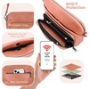 image:imageIswee Leather Crossbody Bag Women Purse and Handbag with Built in Wallet  Multiple RFID Card Slot2 Adjustable Shoulder StrapsMedium SizeGenuine LeatherPerfect for Daily Use and Weekend TravelPink