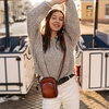 image:imageIswee Leather Crossbody Purse for Women Small Shoulder Purse Phone Bag  Small Crossbody Bag Everyday Women Purses and Handbags RFID Travel Phone Purse Soft Shoulder Purse with Adjustable StrapBrown