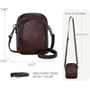 image:imageIswee Leather Crossbody Purse for Women Small Shoulder Purse Phone Bag  Small Crossbody Bag Everyday Women Purses and Handbags RFID Travel Phone Purse Soft Shoulder Purse with Adjustable StrapCoffee
