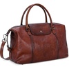 image:imageIswee Genuine Leather Satchel Handbag for Women Purse Shoulder Tote Bag  Brown Purse Soft Leather Shoulder Bag Top Handle Crossbody Handbags Large Capacity Vintage Work Travel Hobo BagsBrown