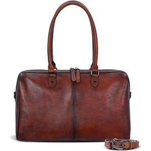 image:imageIswee Genuine Leather Purse Shoulder Bag for Women Satchel Handbag Tote  Large Vintage Leather Cross Body Purses and Handbags Daily Work Travel Tote Bag Satchel HoboBrown