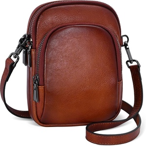 image:imageIswee Leather Crossbody Purse for Women Small Shoulder Purse Phone Bag  Small Crossbody Bag Everyday Women Purses and Handbags RFID Travel Phone Purse Soft Shoulder Purse with Adjustable StrapBrown