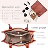 image:imageIswee Leather Tote Bag Women Purses and Handbags Shoulder Square Work BagBrown