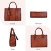 image:imageIswee Leather Tote Bag Women Purses and Handbags Shoulder Square Work BagBrown