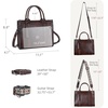 image:imageIswee Leather Tote Bag Women Purses and Handbags Shoulder Square Work BagCoffee