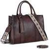 image:imageIswee Leather Tote Bag Women Purses and Handbags Shoulder Square Work BagCoffee