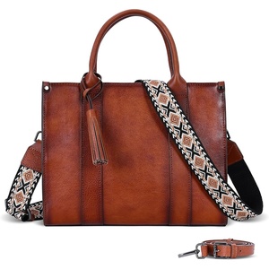 image:imageIswee Leather Tote Bag Women Purses and Handbags Shoulder Square Work BagBrown