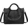 image:imageIswee Genuine Leather Top Handle Bag for Women Purses and Handbags LargeBlack