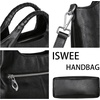 image:imageIswee Genuine Leather Top Handle Bag for Women Purses and Handbags LargeBlack