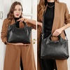 image:imageIswee Genuine Leather Top Handle Bag for Women Purses and Handbags LargeBlack