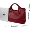 image:imageIswee Genuine Leather Top Handle Bag for Women Purses and Handbags LargeWine