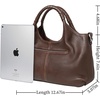 image:imageIswee Leather Satchel Women Purse and Handbag Crossbody Shoulder Bag HoboCoffee