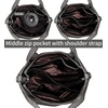 image:imageIswee Leather Satchel Women Purse and Handbag Crossbody Shoulder Bag HoboGray