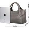 image:imageIswee Leather Satchel Women Purse and Handbag Crossbody Shoulder Bag HoboGray