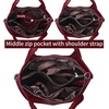image:imageIswee Leather Satchel Women Purse and Handbag Crossbody Shoulder Bag HoboWine