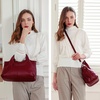 image:imageIswee Leather Satchel Women Purse and Handbag Crossbody Shoulder Bag HoboWine