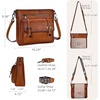 image:imageIswee Soft Leather Crossbody Bags for Women Shoulder Handbags Multi PocketsLight Brown