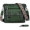 image:imageIswee Soft Leather Crossbody Bags for Women Shoulder Handbags Multi PocketsGreen