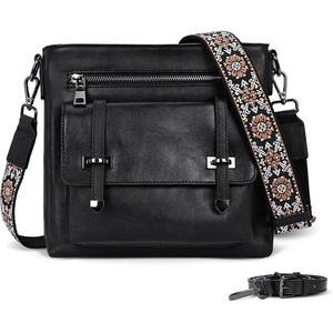image:imageIswee Soft Leather Crossbody Bags for Women Shoulder Handbags Multi PocketsBlack
