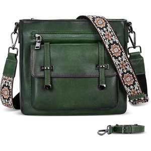 image:imageIswee Soft Leather Crossbody Bags for Women Shoulder Handbags Multi PocketsGreen
