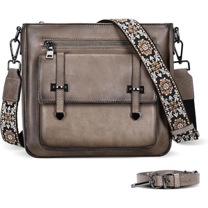 image:imageIswee Soft Leather Crossbody Bags for Women Shoulder Handbags Multi PocketsLight Gray