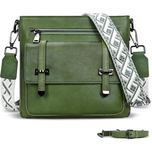 image:imageIswee Soft Leather Crossbody Bags for Women Shoulder Handbags Multi PocketsGrass Green