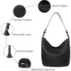 image:imageIswee Soft Leather Hobo Shoulder Crossbody Handbag Purse for Women ToteBlack