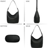 image:imageIswee Soft Leather Hobo Shoulder Crossbody Handbag Purse for Women ToteBlack