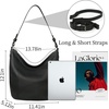 image:imageIswee Soft Leather Hobo Shoulder Crossbody Handbag Purse for Women ToteBlack