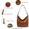image:imageIswee Soft Leather Hobo Shoulder Crossbody Handbag Purse for Women ToteBrown