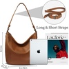 image:imageIswee Soft Leather Hobo Shoulder Crossbody Handbag Purse for Women ToteBrown