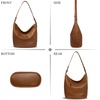 image:imageIswee Soft Leather Hobo Shoulder Crossbody Handbag Purse for Women ToteBrown