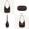 image:imageIswee Soft Leather Hobo Shoulder Crossbody Handbag Purse for Women ToteCoffee
