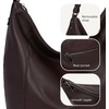 image:imageIswee Soft Leather Hobo Shoulder Crossbody Handbag Purse for Women ToteCoffee