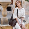 image:imageIswee Soft Leather Hobo Shoulder Crossbody Handbag Purse for Women TotePink