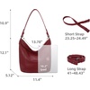 image:imageIswee Soft Leather Hobo Shoulder Crossbody Handbag Purse for Women ToteWine